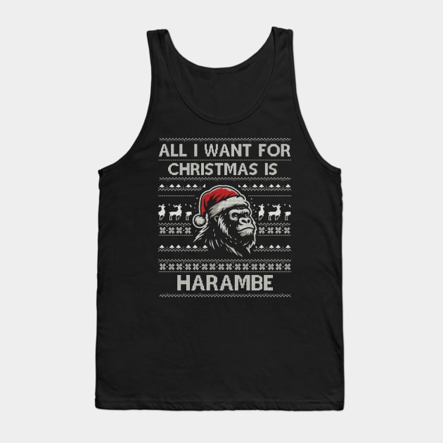 All I want For Christmas Is Harambe Tank Top by Trendsdk
